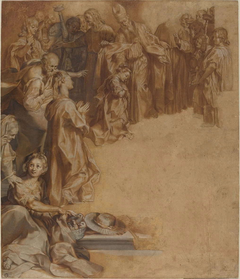 Studio di presentazione al tempio - Woodner Collection, Gift of Andrea Woodner, National Gallery of Art, Barocci Federico